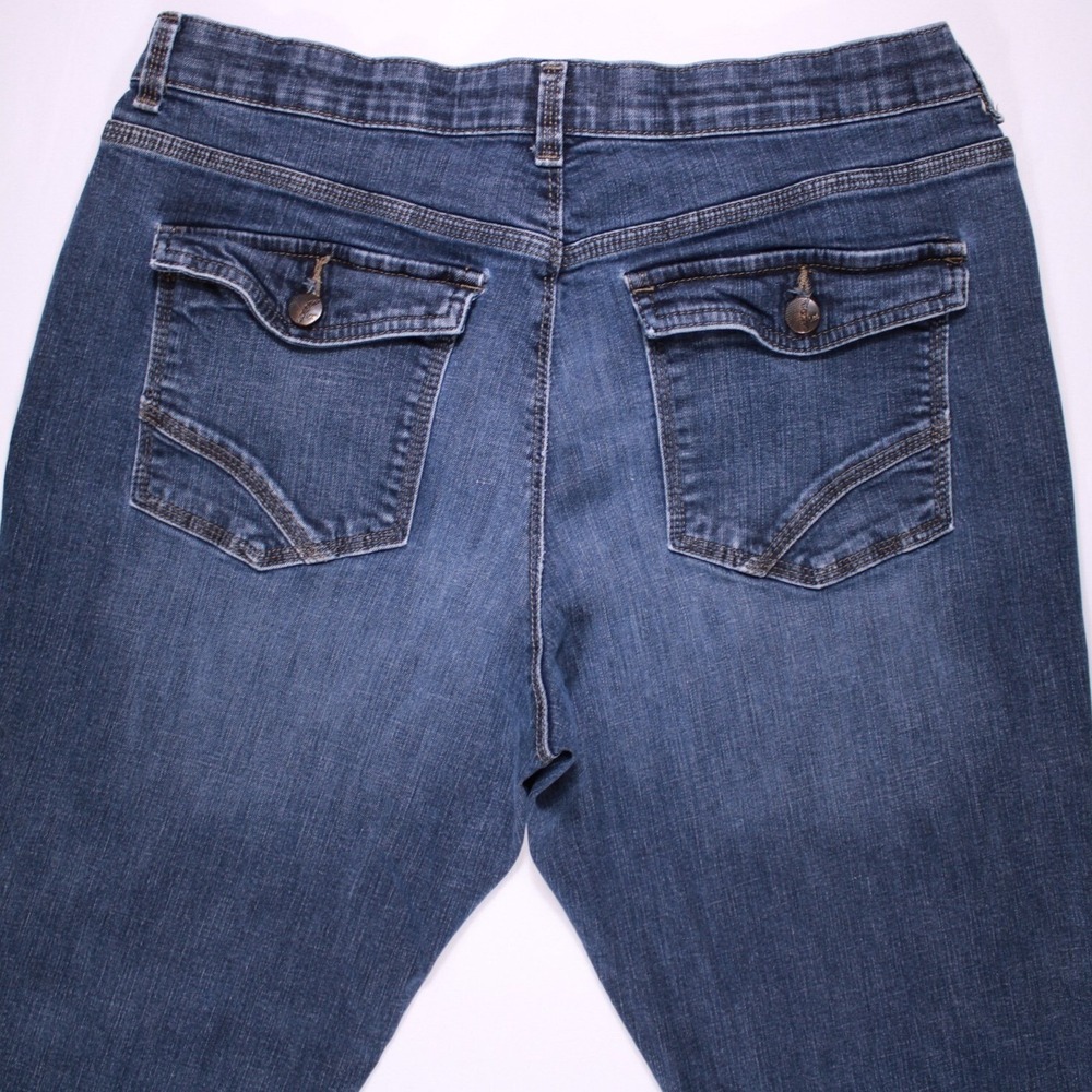 Lee Jeans Womens 33x27 Comfort‎ Elastic Waist Bootcut Casual Denim Flap Pocket